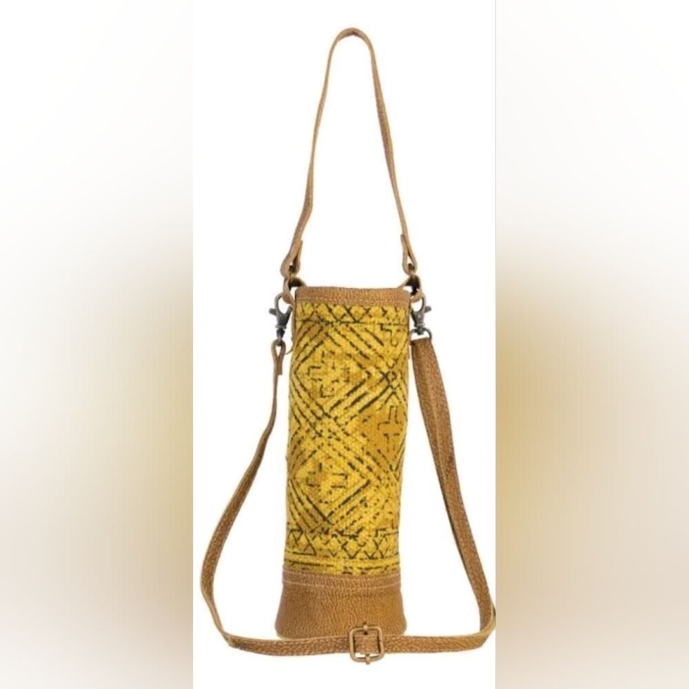 Myra Bag | Wine TimeWine Bottle Bag Aztec Canvas Leather and Rug Print